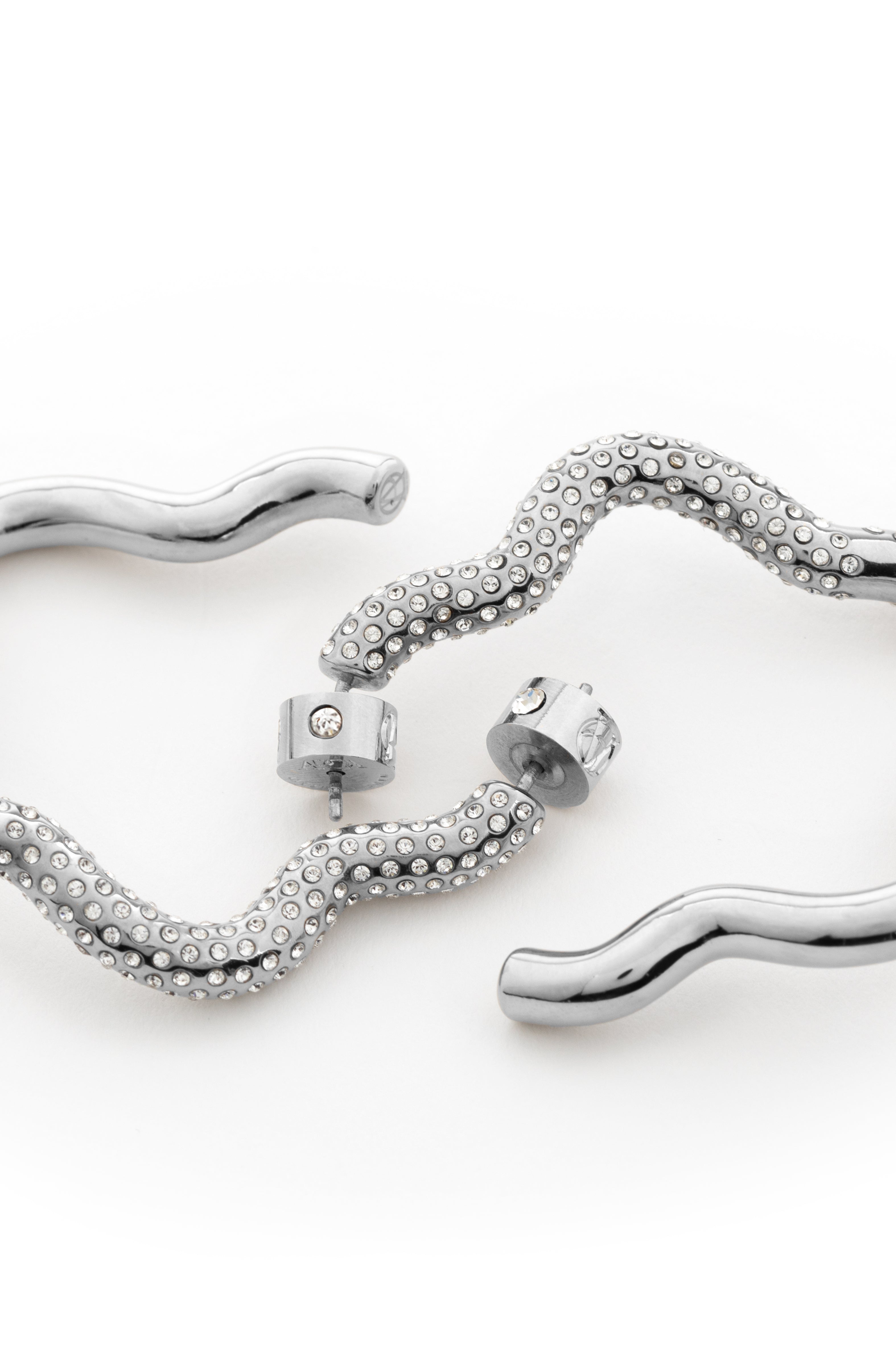 ABEER HOOPS LARGE - SILVER